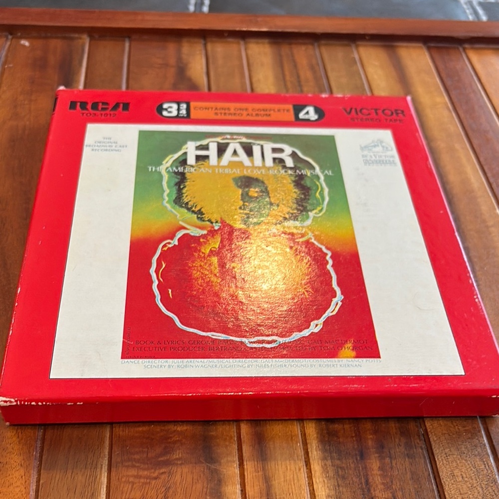 HAIR Original Broadway Cast Stereo Reel to Reel Tape RCA 3.75 IPS TO3-1012 VG